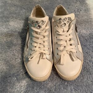 Paul Green White Sneakers with Silver Details